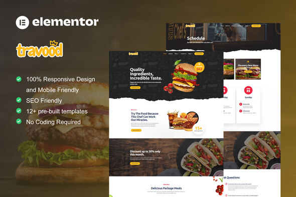 Travood - Food Truck & Street Food Elementor Pro Template Kit