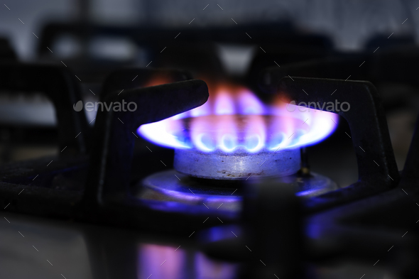 gas stove burner closeup
