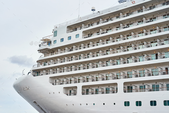 Close Up Of Cruise Ship Liner Docked In The Port Stock Photo By Lazy Bear