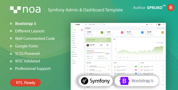 NOA – Symfony Admin & Dashboard Template