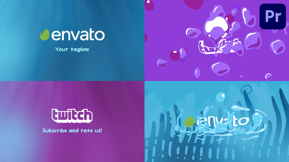 Cartoon Wave Logo Opener for Premiere Pro