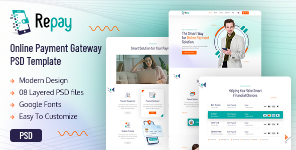 Repay | Payment Gateway PSD Template