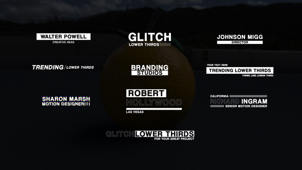 Glitch Titles & Lower Thirds Titles template preview