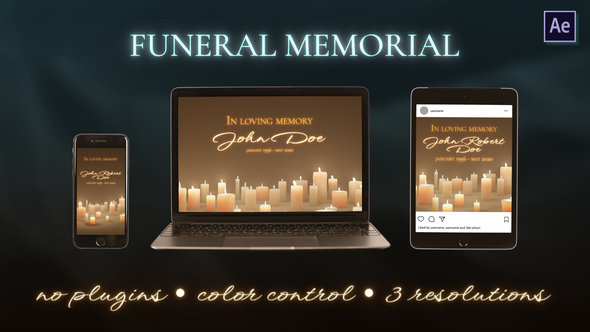 FUNERAL MEMORIAL Video Displays template preview