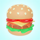 Cartoon Burger 3D Render 