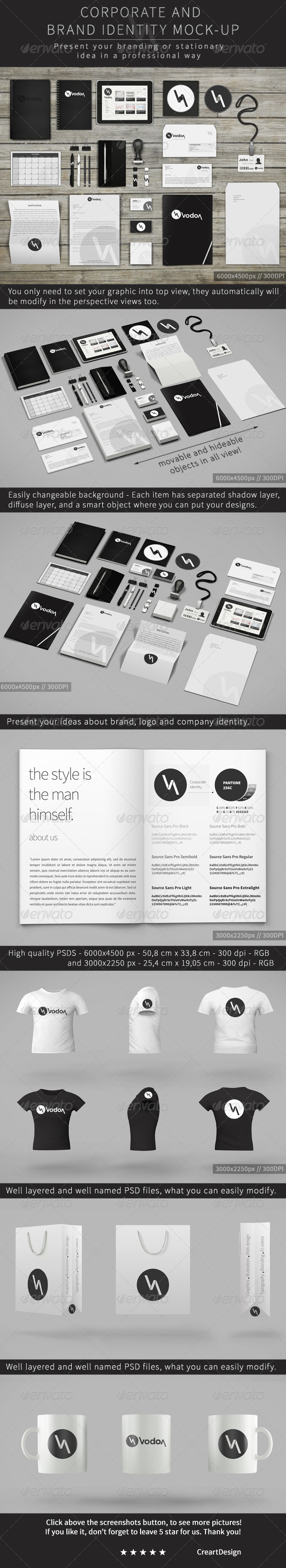 Corporate and Brand Identity Mock-Up for Photoshop - Stationery Print