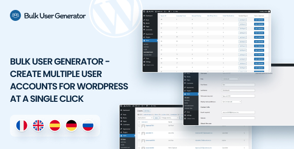 Bulk User Generator – Create Multiple User Accounts for WrodPress at a Single Click