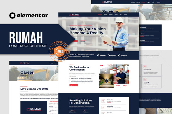 Rumah -  Construction Theme Elementor Template Kit