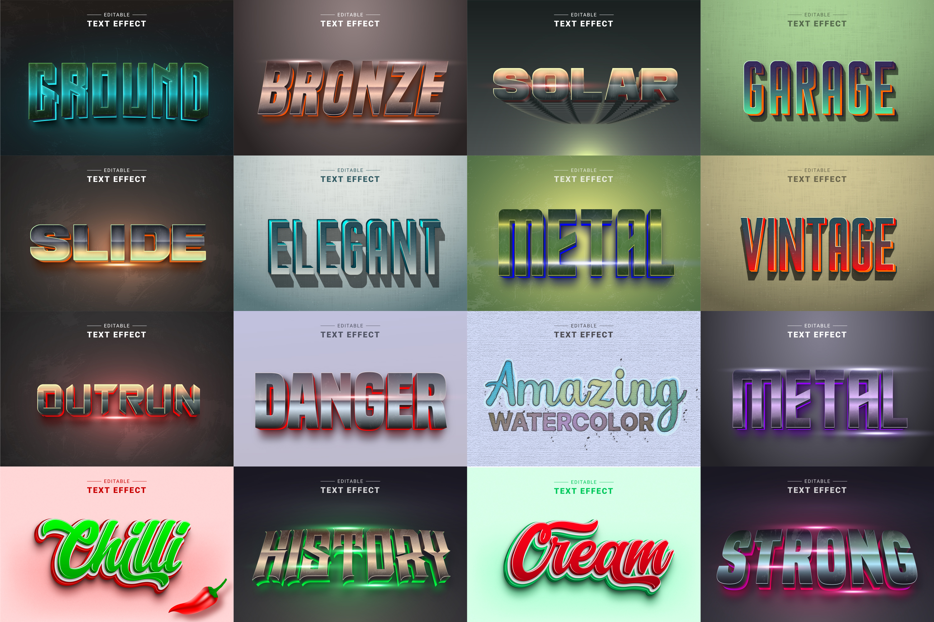 50 Editable 3D Text Effects Design N27, Add-ons | GraphicRiver