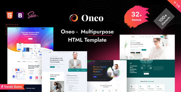 Oneo - One Page & Multipurpose HTML Template