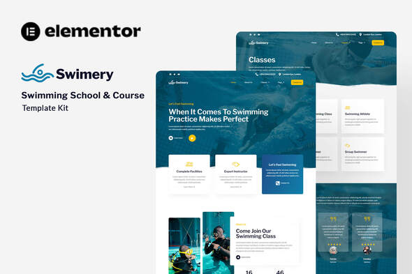 Swimery - Swimming School & Course Elementor Template Kit