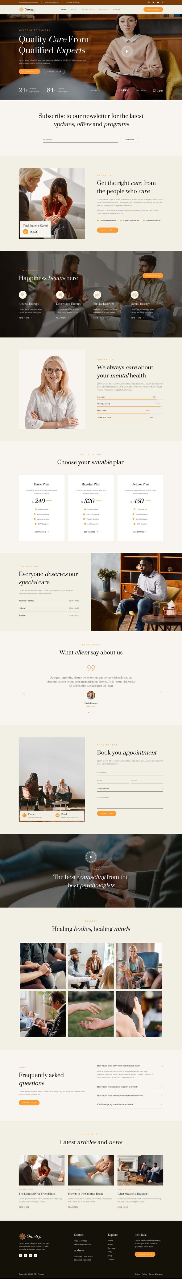 Ometry - Psychology Therapy & Counseling Elementor Template Kit