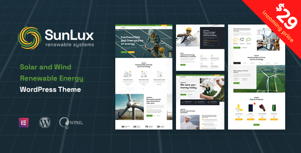 Sunlux - Solar and Renewable Energy WordPress Theme
