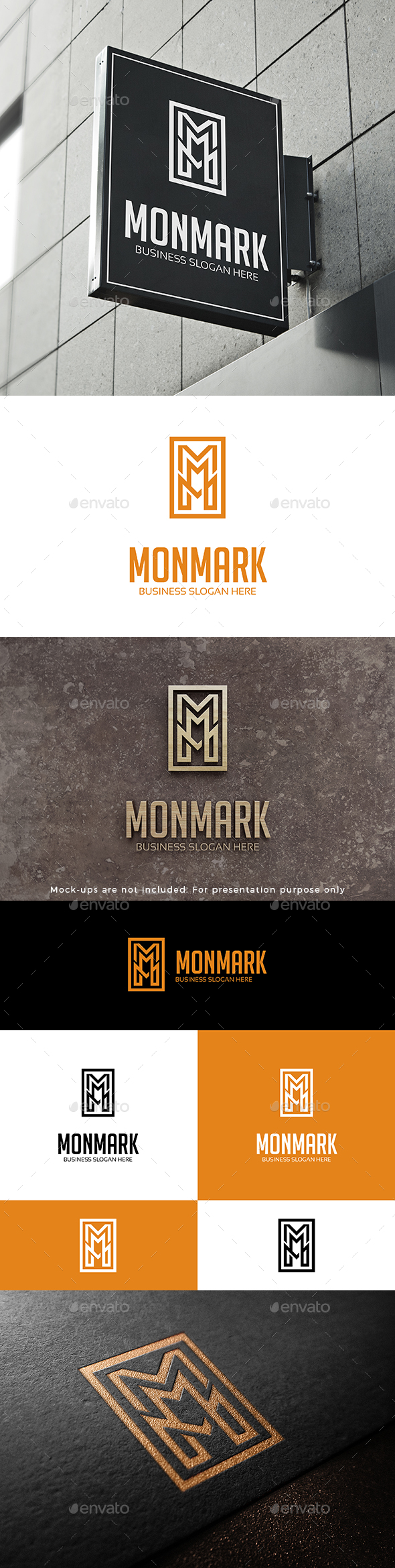 Monogram Lettermark M MM or MMM Logo