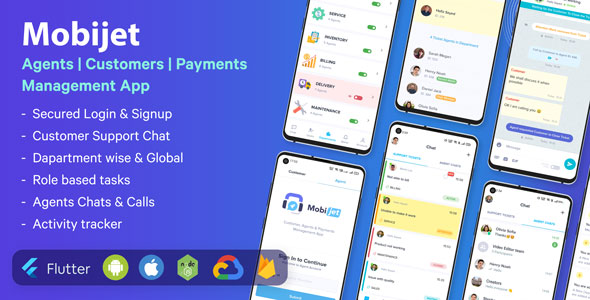 Mobijet - Agents, Customers & Payments Management App | Android & iOS Flutter app
