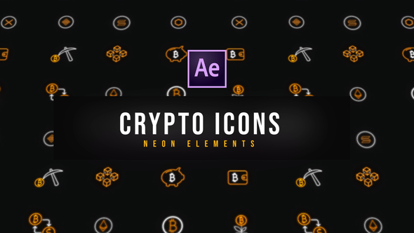 Crypto Neon Icons | Resizable