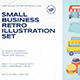 Small Business Retro Illustration Set