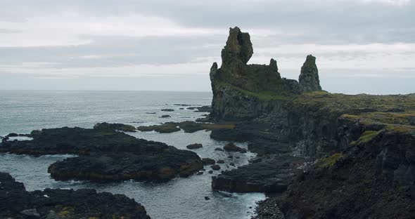 Londrangar Cliffs Located in Snaefellsness Peninsula Iceland alt