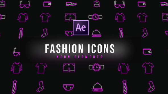 Fashion Neon Icons | Resizable