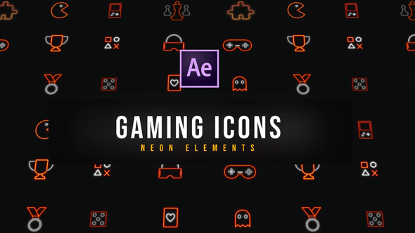 Gaming Neon Icons | Resizable
