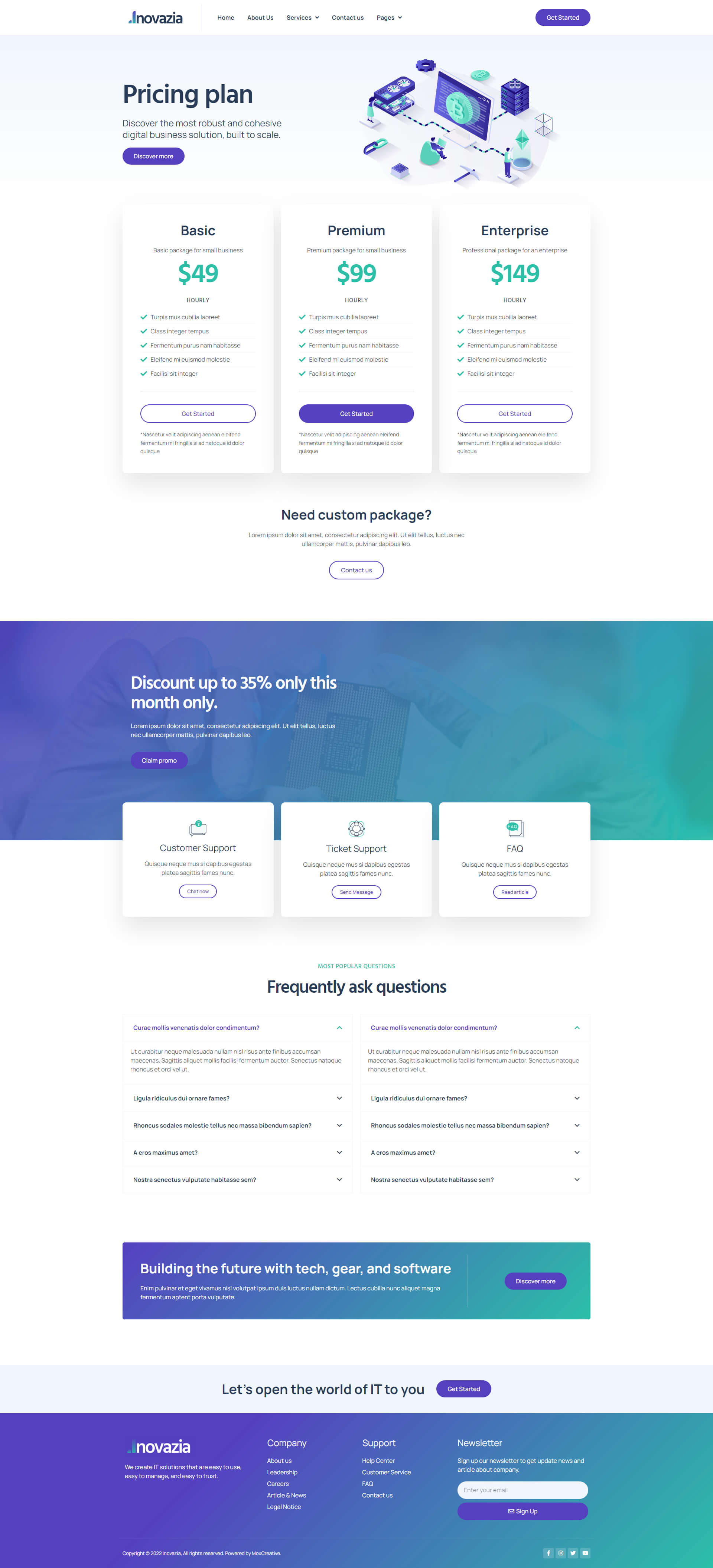 Inovazia - IT Services Elementor Pro Full Site Template Kit by moxcreative