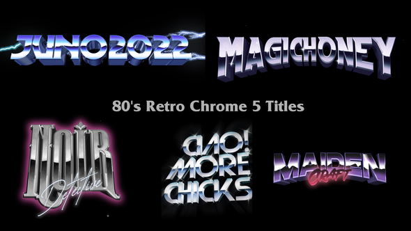 80s Retro Chrome 5 Titles Titles template preview