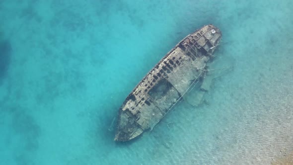 4k Drone footage Croatia Necujam Bay Shipwreck Blue Lagoon