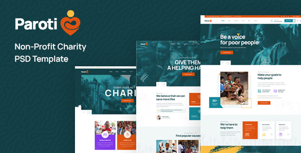 Paroti - Non Profit Charity PSD Template