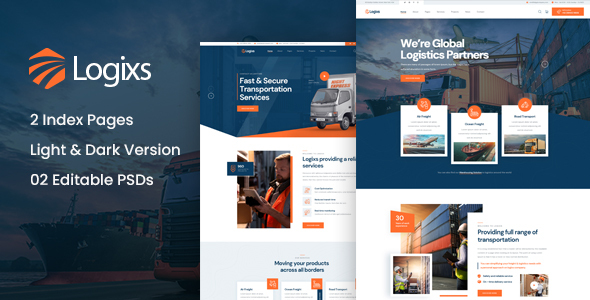 Logixs - Logistics & Warehouse PSD Template