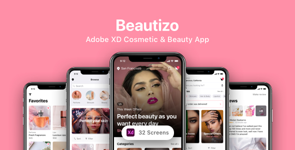 Beautizo - Adobe XD Cosmetic & Beauty App