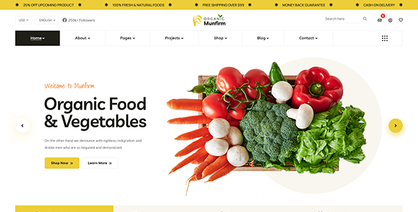 Munfirm - Organic Food Store WordPress Theme by Bravis-Themes | ThemeForest