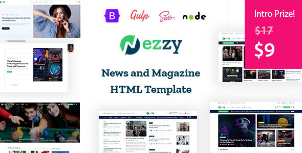 Awesome Nezzy - News and Magazine HTML Template