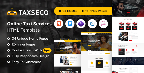 Taxseco - Online Taxi Service HTML Template