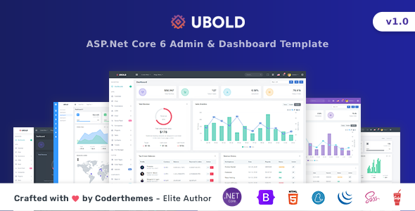 Wondrous UBold - ASP.Net Core 6 Admin & Dashboard Template