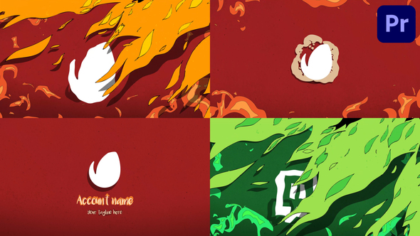 Cartoon Fire Logo Opener for Premiere Pro