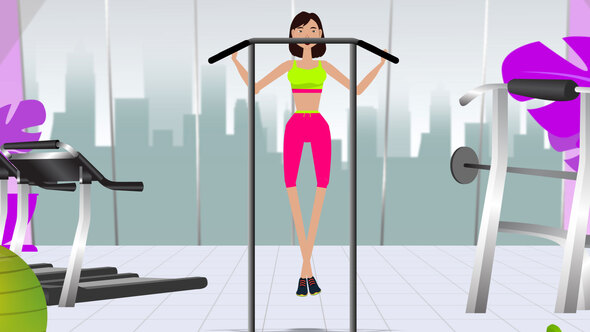 Pull ups Exercise Animation toolkit