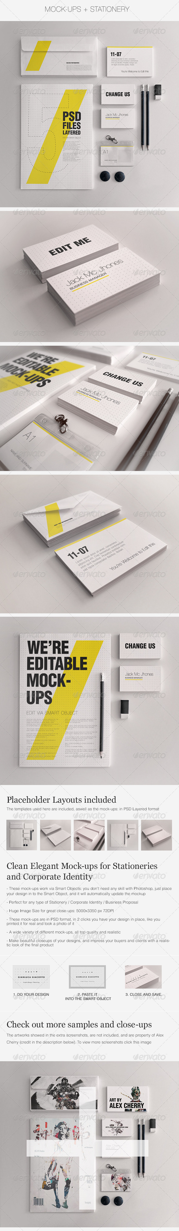 Realistic Stationery Mockups Set 1- Corporate ID - Stationery Print