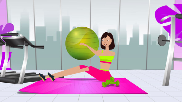 Sit ups Exercise Animation toolkit