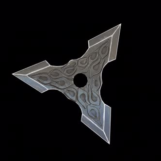 Shuriken 3D rotate alpha