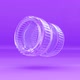Iridescent glass crystal. Translucent glass cylinder spin on purple background. - VideoHive Item for Sale