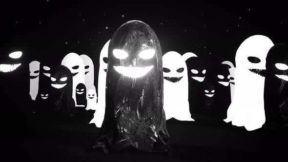 Dark Scary Halloween Ghosts 4k