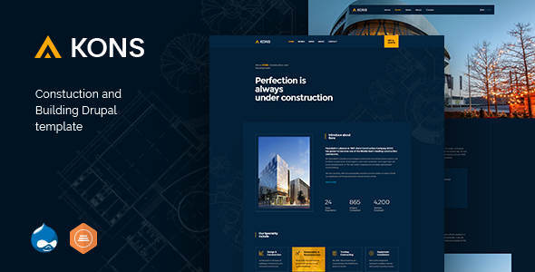 Kons - Construction and Building Drupal 10 Theme