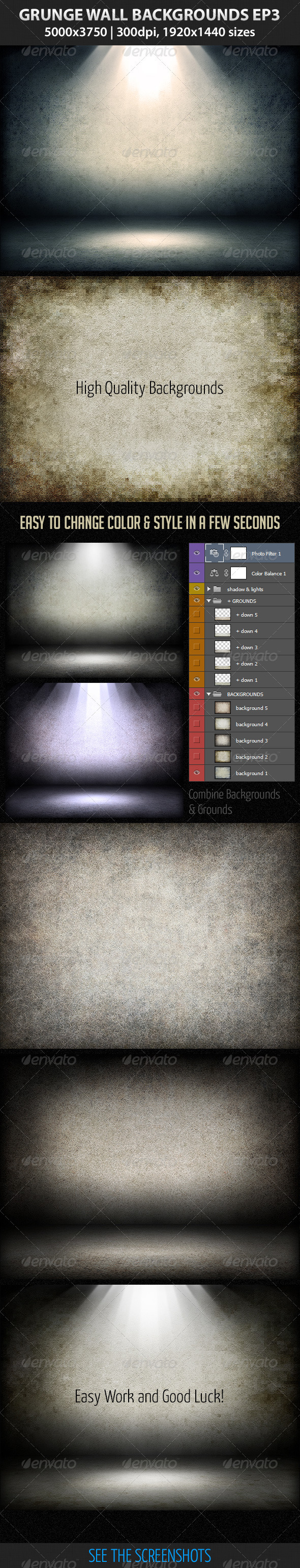 Grunge Wall Backgrounds Ep 3 - Urban Backgrounds