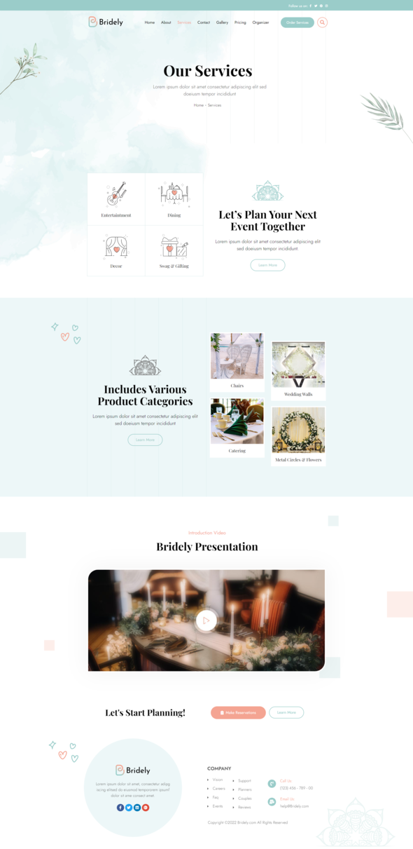 Bridely | Wedding & Event Management Elementor Template Kit