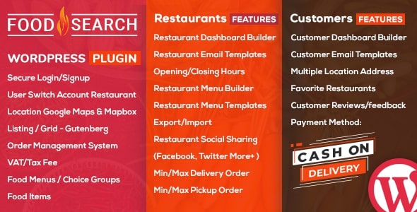 WP FoodSearch | Single & Multi Restaurant Menu & Food Ordering Plugin