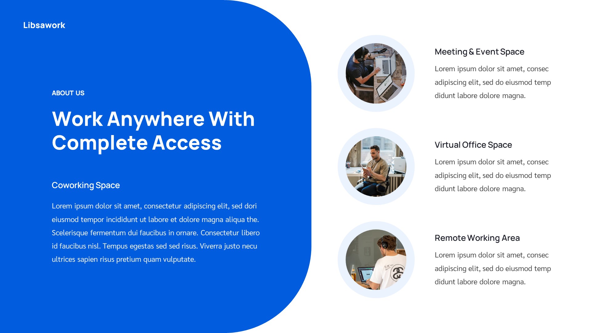 Coworking Space & Remote Work Google Slides Template, Presentation