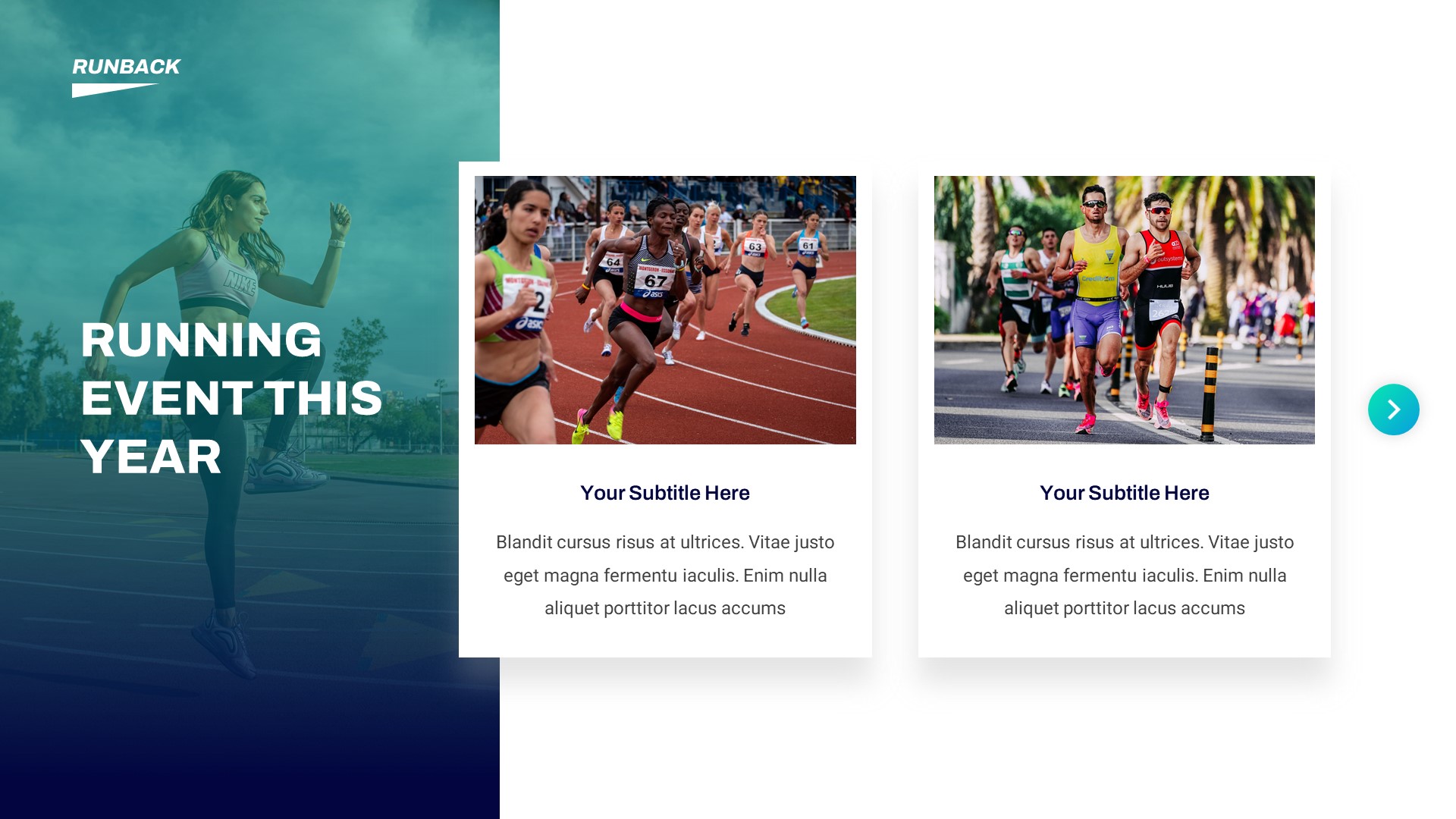 Runback Running Athletic Sport Google Slides Template, Presentation