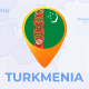 Turkmenia Map - Turkmenistan Travel Map - VideoHive Item for Sale