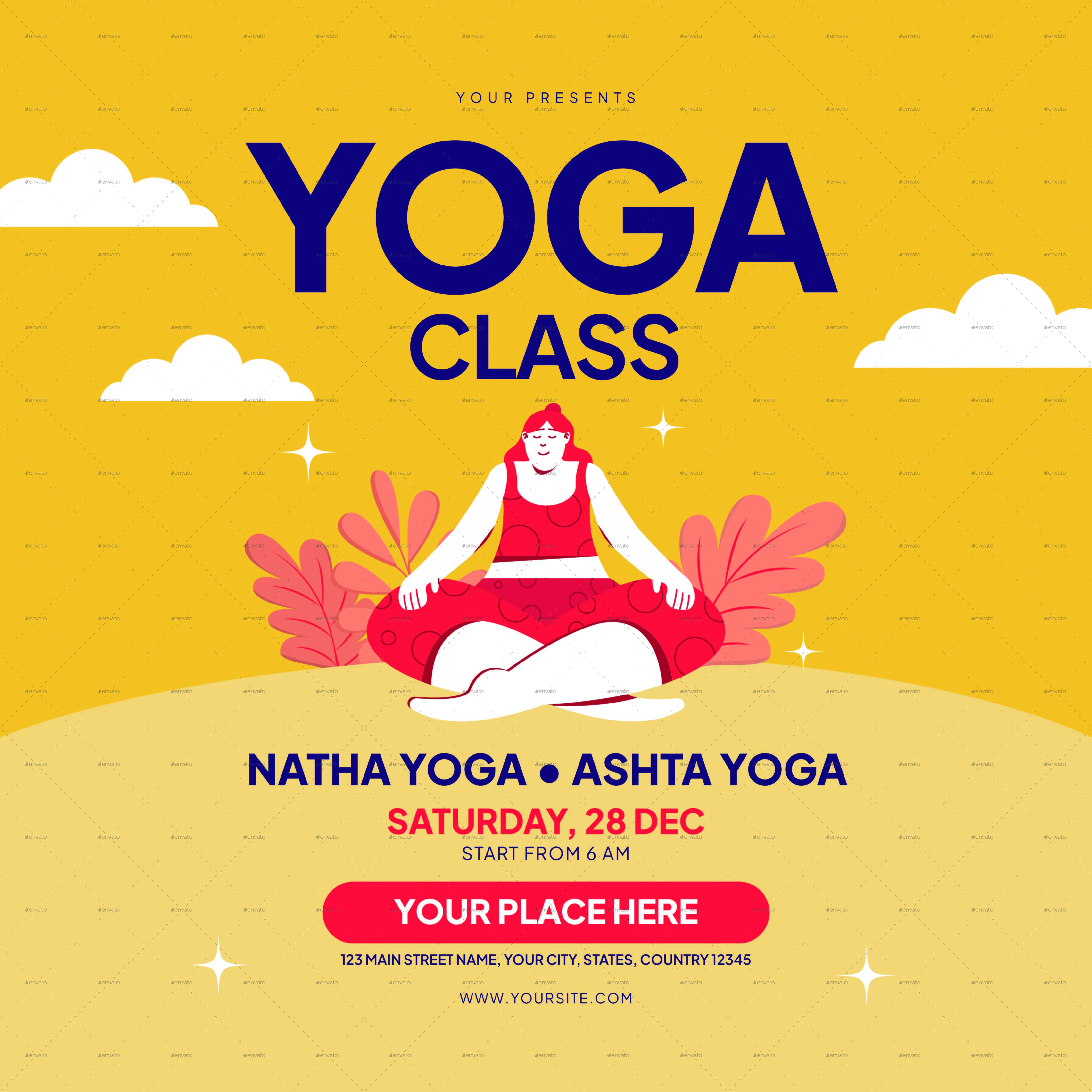 Yoga Class Flyer, Print Templates | GraphicRiver