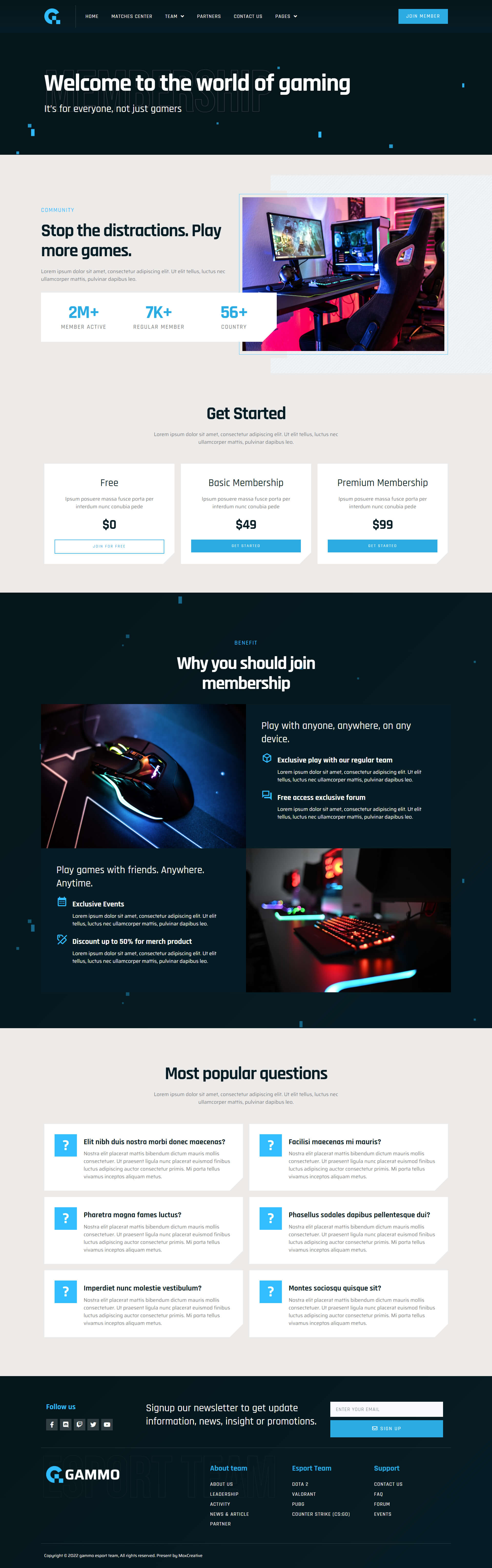 GameZone - Gaming Website Template For Elementor by sabbirmc for  WPDeveloper on Dribbble